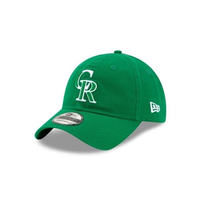 Green Colorado Rockies Hat - New Era MLB Core Classic 9TWENTY Adjustable Caps USA5460239